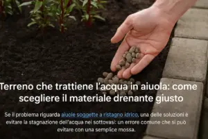 Terreno che trattiene l’acqua in aiuola: come scegliere il materiale drenante giusto