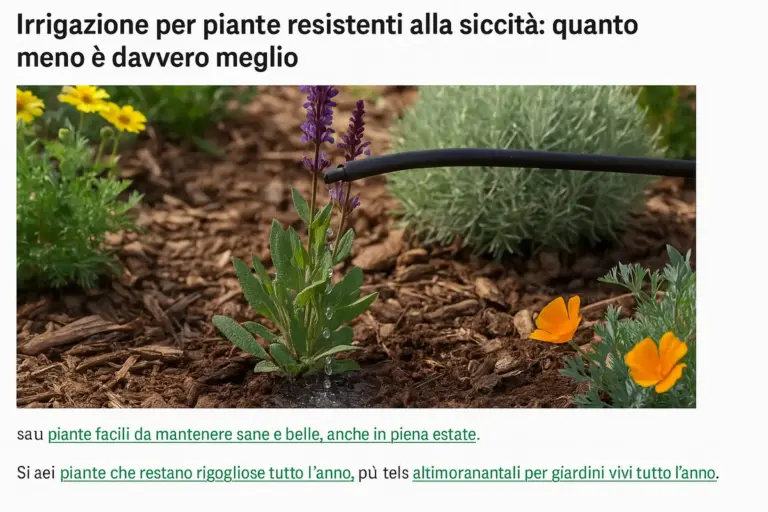Irrigazione per piante resistenti alla siccità: quanto meno è davvero meglio