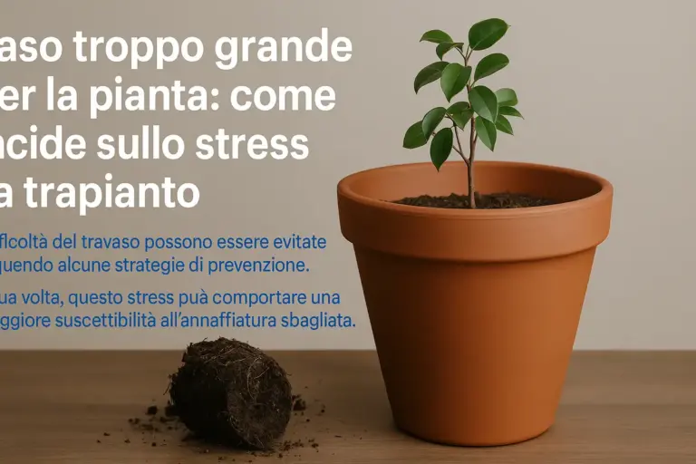 Vaso troppo grande per la pianta: come incide sullo stress da trapianto
