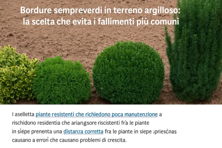 Bordure sempreverdi in terreno argilloso: la scelta che evita i fallimenti più comuni