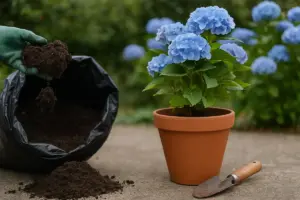 Terriccio per ortensie in vaso all’esterno: l’ingrediente che cambia tutto
