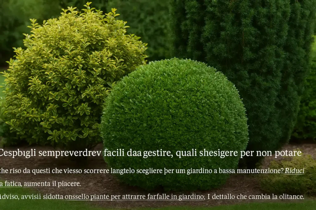 Cespugli sempreverdi facili da gestire: quali scegliere per non potare ogni stagione