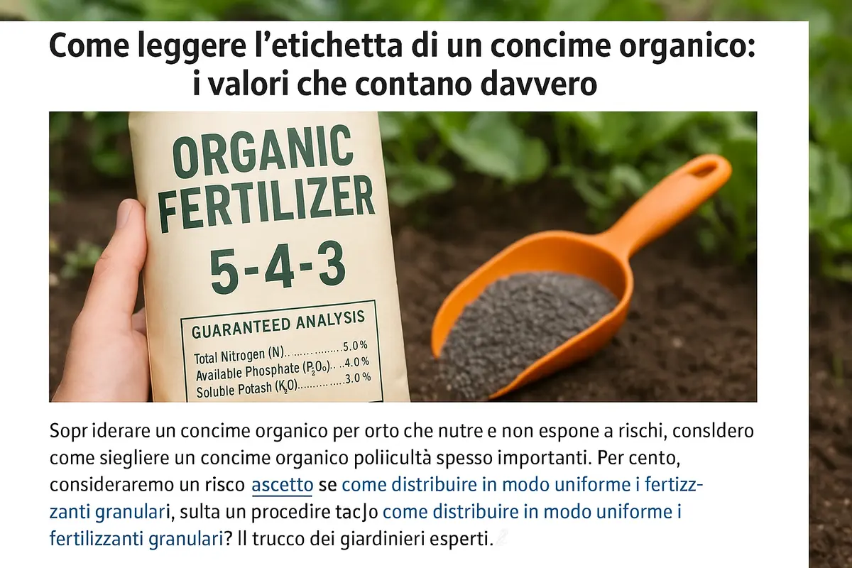Come leggere l’etichetta di un concime organico: i valori che contano davvero