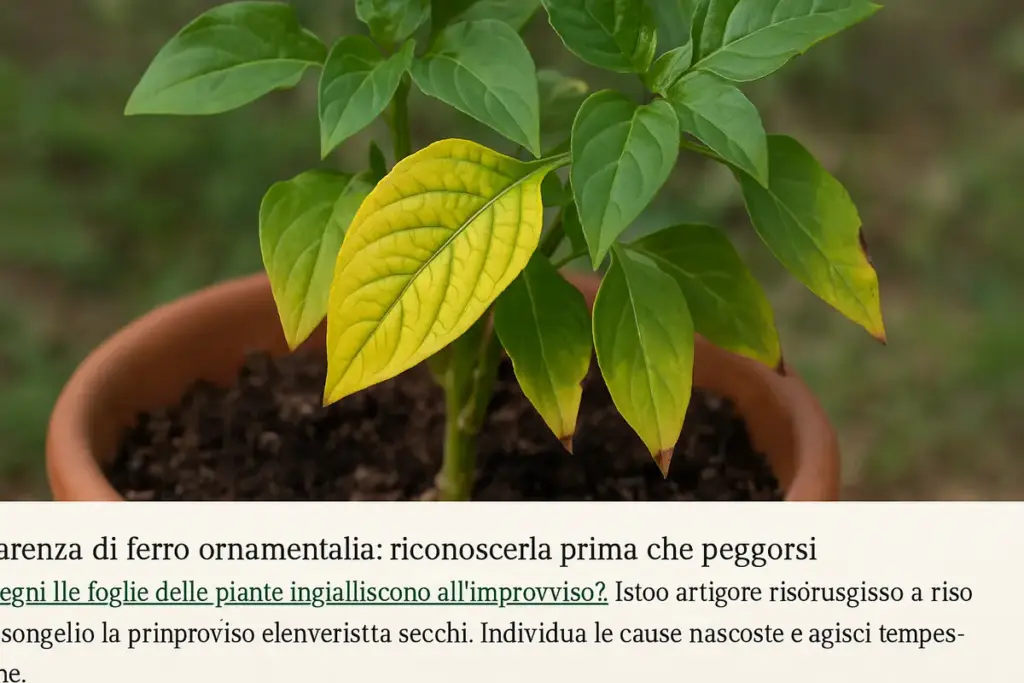 Carenza di ferro nelle piante ornamentali: riconoscerla prima che peggiori