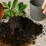 Terriccio bagnato durante il travaso: il rischio che compromette le radici