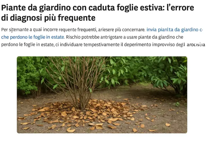 Piante da giardino con caduta foglie estiva: l’errore di diagnosi più frequente