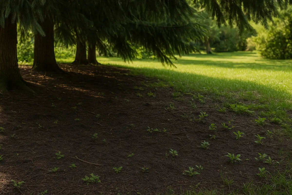 Ombra sotto le conifere in giardino: il terreno difficile che in pochi sanno gestire
