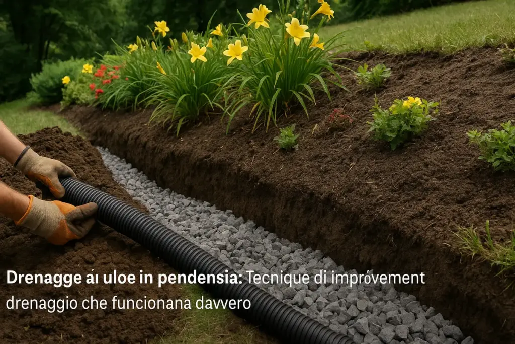 Drenaggio aiuole in pendenza: l’intervento spesso ignorato che risolve il problema