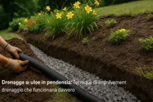 Drenaggio aiuole in pendenza: l’intervento spesso ignorato che risolve il problema