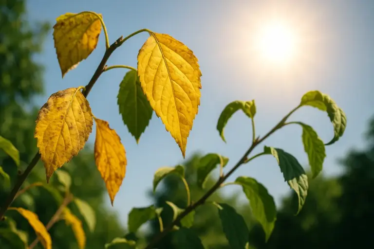 Ingiallimento foglie in piena estate: quando il sole è il vero colpevole