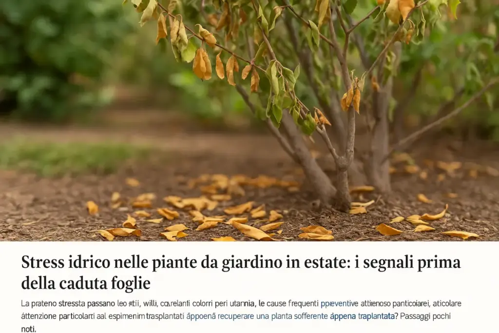 Stress idrico nelle piante da giardino in estate: i segnali prima della caduta foglie