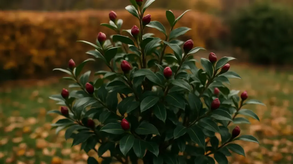 La camelia rallenta in autunno, ma non è in pausa: ecco cosa sta preparando